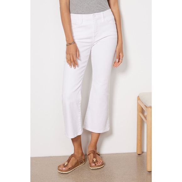 Good American Women's White Good Legs Crop Mini Boot Jean Size 14/32 NWT
